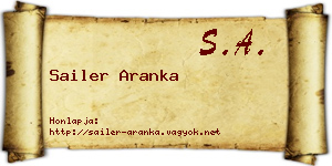 Sailer Aranka névjegykártya